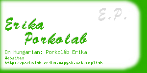 erika porkolab business card